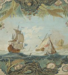 THOMAS ROBINS THE ELDER AN EXQUISITE SET OF FOUR GOUACHE WATERCOLOR AND GILT HIGHLIGHTED SEASCAPES - 3424431