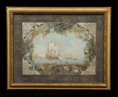 THOMAS ROBINS THE ELDER AN EXQUISITE SET OF FOUR GOUACHE WATERCOLOR AND GILT HIGHLIGHTED SEASCAPES - 3424432