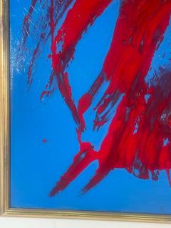 TOM PULGINI MODERN LARGE BRIGHT BLUE AND RED ABSTRACT PAINTING BY PULGINI - 2123057