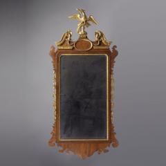 TRANSITIONAL CHIPPENDALE SCROLL TOP MIRROR WITH CARVED EAGLE - 1351088