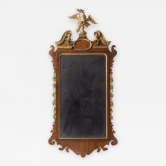 TRANSITIONAL CHIPPENDALE SCROLL TOP MIRROR WITH CARVED EAGLE - 1353041