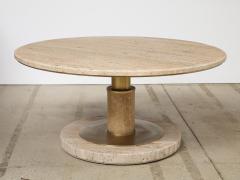 TRAVERTINE BRASS COFFEE TABLE - 3997295