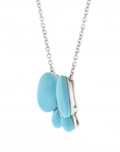 TURQUOISE BUTTERFLY AND DIAMOND NECKLACE - 3744114