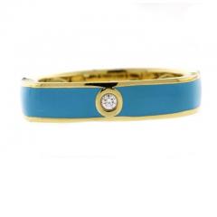 TURQUOISE ENAMEL DIAMOND RING - 3015752