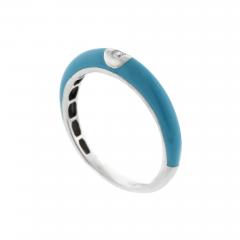 TURQUOISE ITALIAN ENAMEL SMALL DOME RING - 3017463