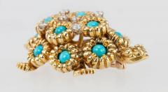 TURTLE BROOCH WITH TURQUOISE AND DIAMONDS - 2739318
