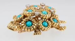 TURTLE BROOCH WITH TURQUOISE AND DIAMONDS - 2739323