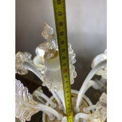 Table Lamp 5 Arms Murano Glass in White and Gold - 4460581