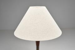 Table Lamp with Brass and Wood Stem Denmark ca 1960s - 4638185