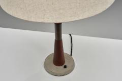 Table Lamp with Brass and Wood Stem Denmark ca 1960s - 4638653