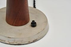 Table Lamp with Brass and Wood Stem Denmark ca 1960s - 4638655