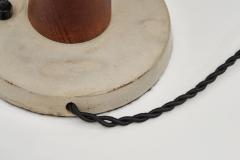 Table Lamp with Brass and Wood Stem Denmark ca 1960s - 4638656