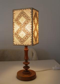 Table Lamp with Embroidered N vers m Shade Sweden 1960 1970 - 4816890