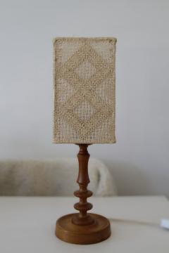 Table Lamp with Embroidered N vers m Shade Sweden 1960 1970 - 4816892