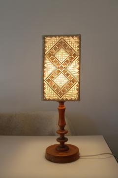Table Lamp with Embroidered N vers m Shade Sweden 1960 1970 - 4816893