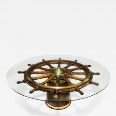 Table made from 18th Century ship steering wheel - 800569