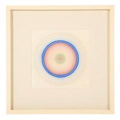 Tadasky Tadasuke Kuwayama Tadasky Acrylic Painting on Paper Op Art Geometric Blue Pink Signed - 2833622