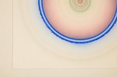 Tadasky Tadasuke Kuwayama Tadasky Acrylic Painting on Paper Op Art Geometric Blue Pink Signed - 2833650