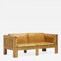 Tage Poulsen Oak and Leather Sofa by Tage Poulsen - 439032