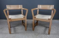 Tage Poulsen Pair of Tage Poulsen c1970 Solid Pine Woven Papercord Chairs GM Mobler - 2298764