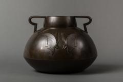 Taisho Period Bronze Vase with Butterfly Design - 1939391