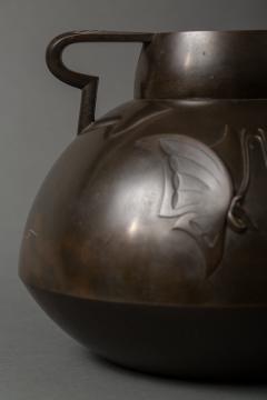Taisho Period Bronze Vase with Butterfly Design - 1939410