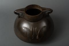 Taisho Period Bronze Vase with Butterfly Design - 1939425