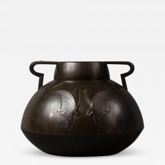 Taisho Period Bronze Vase with Butterfly Design - 1940502