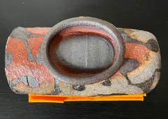 Takauchi Shugo Japanese Modern Mingei Ceramic Vase with Inlay by Takauchi Shugo - 2986674