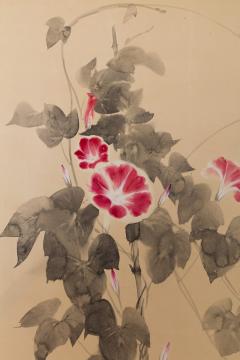 Takeda Koy Hollyhocks Morning Glories and Maltese Cross ca 1925 - 2594574