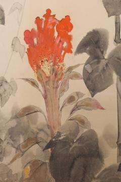 Takeda Koy Hollyhocks Morning Glories and Maltese Cross ca 1925 - 2594580