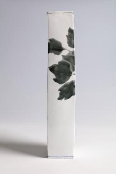 Takegoshi Jun Rectangular Vase with Crested Kingfishers ca 2000 - 3913384