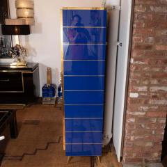 Tall 2 Door Cobalt Blue Glass with Brass Inlays Cabinet or Dry Bar Spain 2019 - 1260012