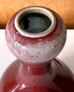 Tall Antique Chinese Langyao Red Ceramic Vase Qing Qianlong Mark - 4690094
