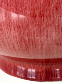 Tall Antique Chinese Langyao Red Ceramic Vase Qing Qianlong Mark - 4690096