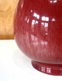 Tall Antique Chinese Langyao Red Ceramic Vase Qing Qianlong Mark - 4690097