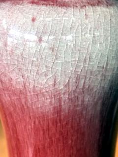 Tall Antique Chinese Langyao Red Ceramic Vase Qing Qianlong Mark - 4690098
