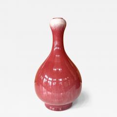 Tall Antique Chinese Langyao Red Ceramic Vase Qing Qianlong Mark - 4690229