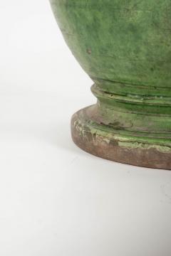 Tall Antique French Green Glazed Olivette Jar - 4077930