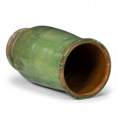 Tall Antique French Green Glazed Olivette Jar - 4077937