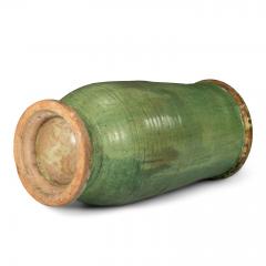 Tall Antique French Green Glazed Olivette Jar - 4077939