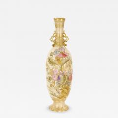 Tall Antique Hand Painted Gilt Decorated German Porcelain Decorative Vase - 3821397