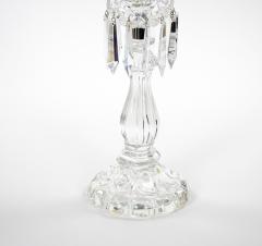Tall Antique Signed Saint Louis Cut Crystal Lustres Candlestick with Shade - 4552753