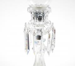 Tall Antique Signed Saint Louis Cut Crystal Lustres Candlestick with Shade - 4552755