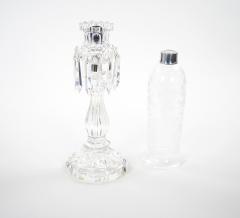 Tall Antique Signed Saint Louis Cut Crystal Lustres Candlestick with Shade - 4552756