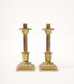 Tall Art Deco Brass Candlesticks - 4381459