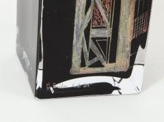 Tall Black Etched French Deco Vase - 887001