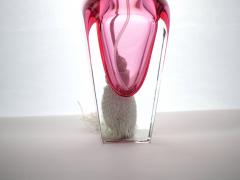 Tall Elegant Pink Heavy Cut Crystal Venetian Perfume Bottle - 3124322