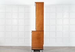 Tall English 19thC Oak Glazed Bookcase Cabinet - 4038367