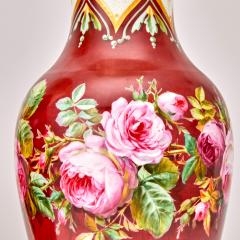 Tall Exquisite Austrian Antique Pair Continental Decorative Porcelain Vases - 3886225